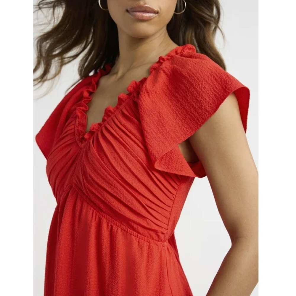 🎉NWT🎉 Red Ruffled Maxi Dress - Picture 3 of 16
